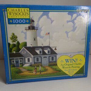NWT Jigsaw Puzzle 1000 Piece Lighthouse Ocean Charles Wysocki Jayson Sparkin'